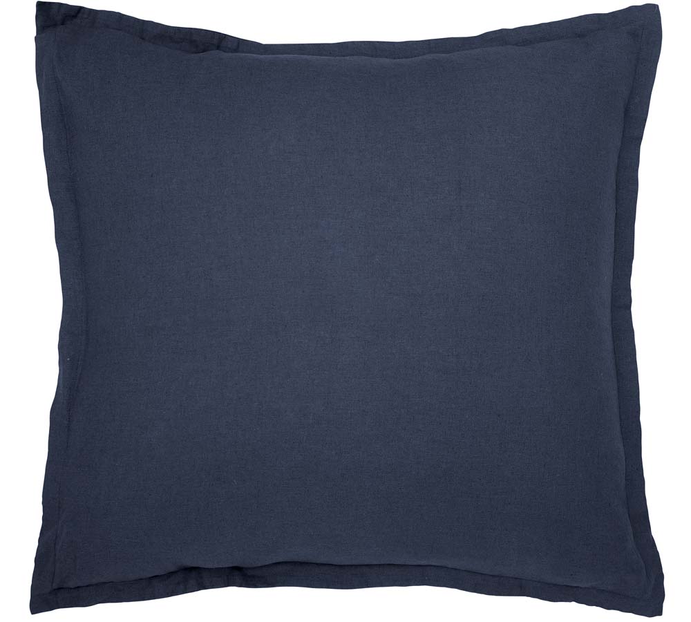 Linen Cotton Blue Square Pillowcase